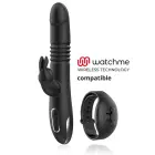 Black&Silver Kenji vibrating & rotating silicone vibrator – WatchMe compatible – 24.5 cm — Photo 2