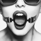 Master Series Silicone Adjustable Restraint Ring Gag – Black – 4 cm — Photo 1