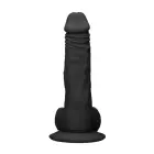 Realistlik dildo munanditega – 20 cm (8″) – Must — Foto 3