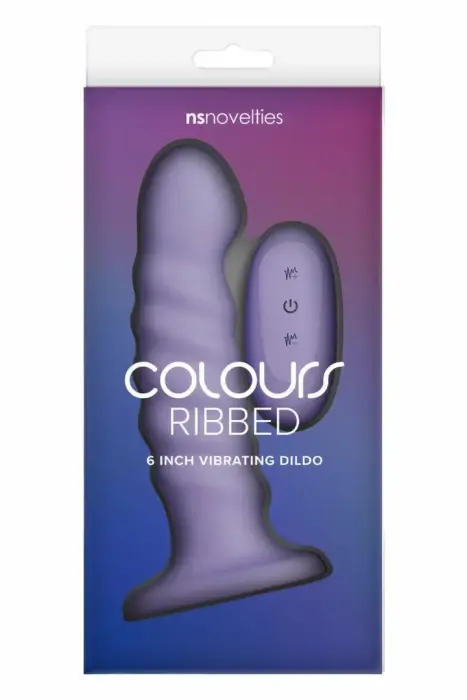 COLOURS Ribbed 6 Inch – вибрирующий силиконовый интимный прибор с пультом – фиолетовый
