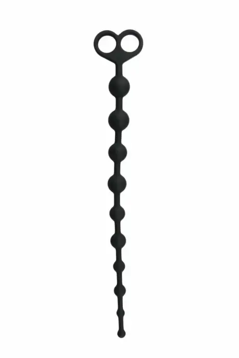 EasyToys elastīga silikona anālo bumbiņu ķēde 10 daļas – 34 cm – melns