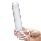 Glas sooniline klaasist dildo – 20 cm (8″) – läbipaistev — Foto 4