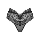 OBS Elizenes Lace Panties with Metal Pendant and Ribbon Detail – Black – S/M — Photo 3