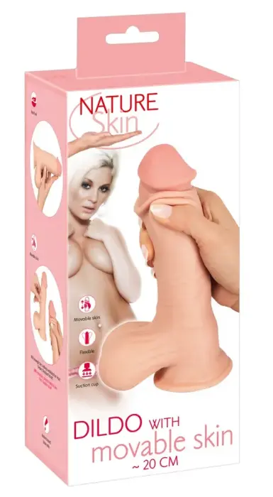 NS Realistic Dildo with Movable Skin and Suction Cup – 20 cm (7.8″)