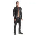 RMMario001 Wetlook paltas su sidabriniu užtrauktuku ir raudonais akcentais – juodas – L — Nuotrauka 4