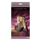 Fetish сетчатое боди с перчатками – Plus size – чёрный — Фото 1