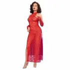 Chilirose CR 4853 элегантное красное кружевное длинное платье и перчатки комплект – L/XL — Фото 4