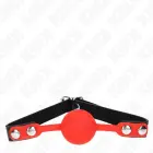 KINK silikona bumbiņas knevelis – sarkans – 4 cm — Foto 2