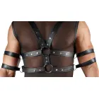 Svenjoyment BONDAGE vīriešu krekls bez piedurknēm ar siksnu sistēmu un aprocēm – melns – XL Foto 6