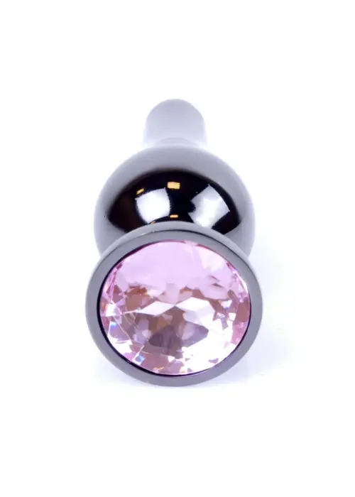 Plug-Jewellery Dark Silver Anal Plug – 9.5 cm (3.7″) – Pink