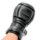 BDSM Faux Leather Bondage Mitts – Black — Photo 5