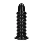 Spiral Force tekstūruotas analinis kištukas su siurbtuku – 23.5 cm (9.2″) – Juodas — Nuotrauka 3