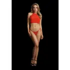 Festive Rhinestone Top and Thong Set – Red – One Size — Photo 4
