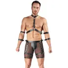Svenjoyment Bondage – men's harness pants set with chest harness and 4 restraints – black – L — Photo 2