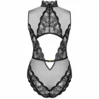 Livco Corsetti Sagen LC 90694 elegantiškas juodas nėrinių ir tinklelio bodis — Nuotrauka 6
