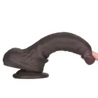 LoveToy Sliding Skin Pro II – divslāņu reālistisks silikona dildo – melns – 17,8 cm (7'') — Foto 12
