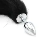 Steel Anal Plug with Fox Tail – S – Black — Photo 5