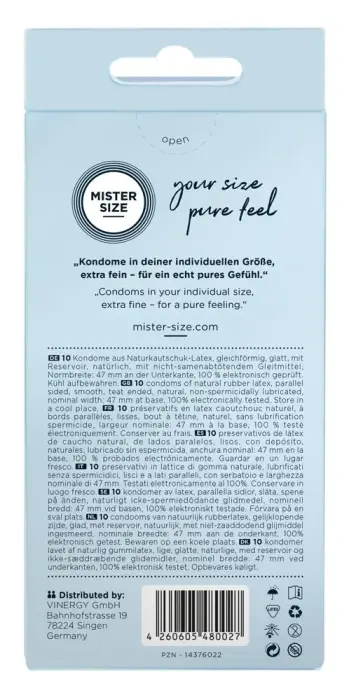 Mister Size 47 mm презервативы – 10 шт. Фото num