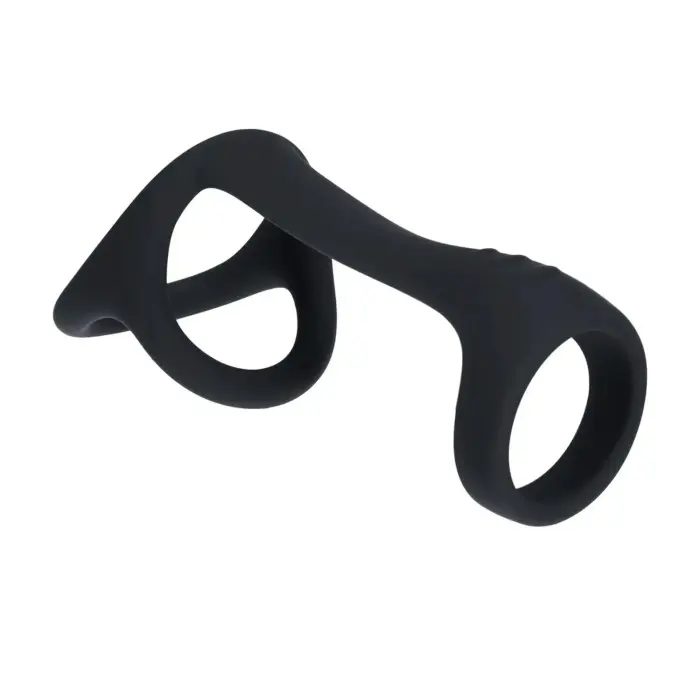Tri O Silicone Cock and Ball Ring – Black