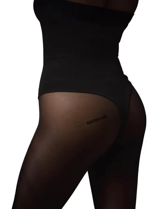 Patrise Me semi-transparent tights with 'catch me' slogan – S/M