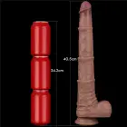 LoveToy – kahekihiline painduv silikoon-dildo XXL – realistlik iminapaga dildo – ihuvärvi – 40,6 cm (16'') — Foto 4