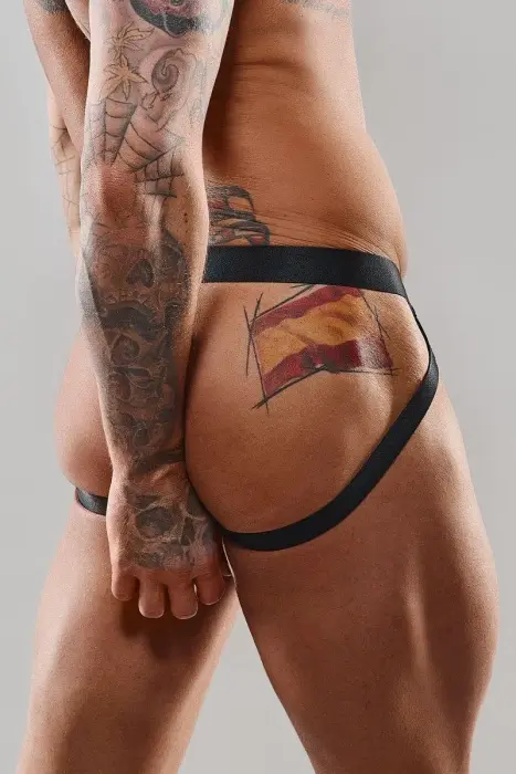 Jockstrap sporta apakšbikses – L – melns/sarkans Foto 2