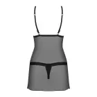 Obsessive Chemise with Open Cups – Black – L/XL Photo