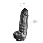 Dildorama 515 Line Realistic Dildo with Suction Cup – 29 cm (11.5″) – Black — Photo 3