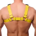Red Leather Bulldog Leather Harness S/M Yellow — Photo 2