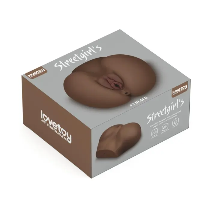 LoveToy Streetgirl's #3 Black – реалистичный мастурбатор, влагалище и анус, TPE