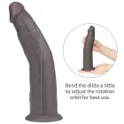 Divslāņu platīna silikona rotējošs dildo – 23 cm (9″) – Rozā — Foto 10