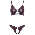 Cottelli Lingerie wetlook liemenėlės ir kelnaičių komplektas – violetinis – XL — Nuotrauka 7