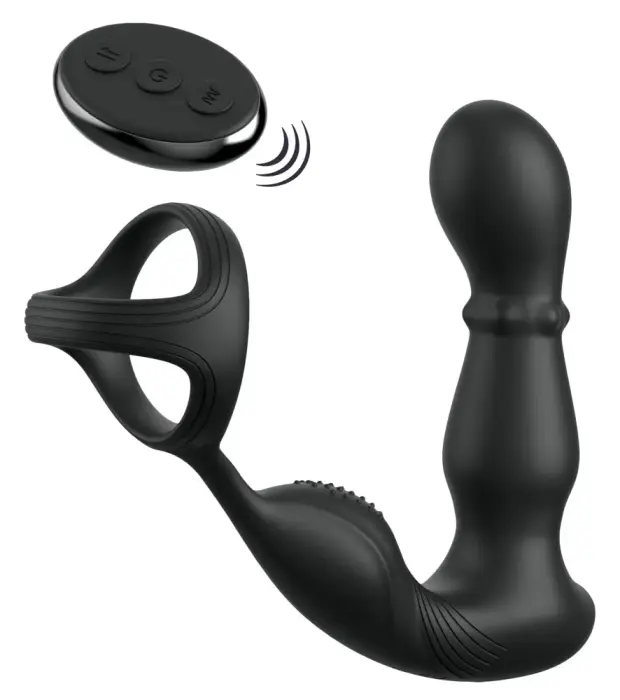 AFE Ass-Gasm Slide&Glide Black Dildo – 19 cm – Black Photo