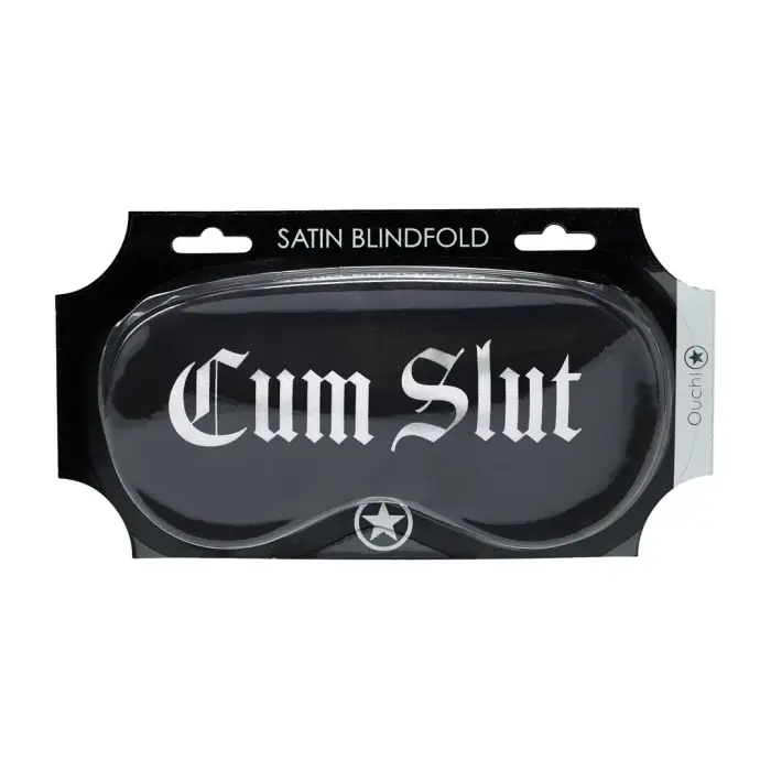 Cum Slut - Printed Satin Mask - Black Foto 1