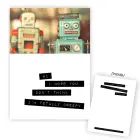 Warm Human sveikinimo atvirukas Robots - Awkward & Adorable Message, 10x15cm — Nuotrauka 2