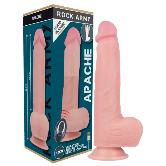 Вибратор из жидкого силикона RockArmy Apache Remote 20.5 см (8.1″) – телесный