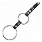 KINK Двойное интимное кольцо 3.8–5 cm с кожаным соединителем – черный — Фото 3
