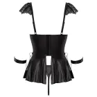 Cottelli BONDAGE Babydoll komplekt koos stringide ja avatud jalgevahega ning käeraudadega – must – XL Photo