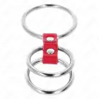 KINK Triple Metal Ring Set with Red Leather Connector 3.7–5 cm — Photo 4