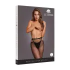 Mirdzošas zeķubikses ar izgriezumiem un spīdumiem – melns/zelts – One Size — Foto 1