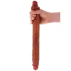 ToyJoy Get Real divslāņu dildo ar priekšādiņu – 46 cm (18″) – miesas krāsa — Foto 6