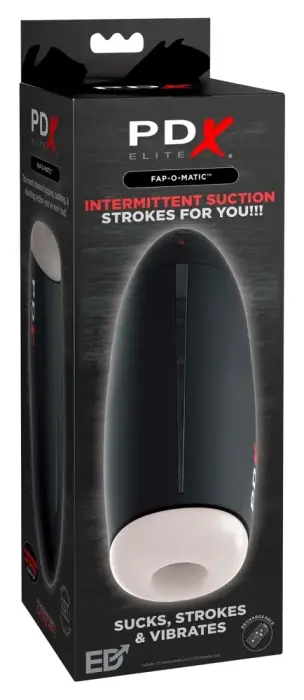 PDX Elite Fap-O-Matic Intimate Machine with Suction & Vibration – 23.2 cm – Black