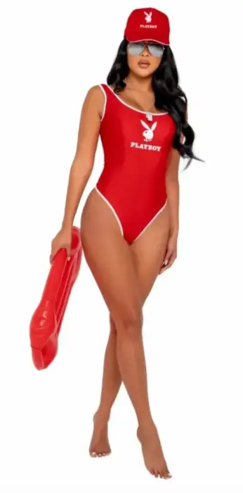 Playboy Beach Patrol Set боди с кепкой и свистком – чёрный – M/L