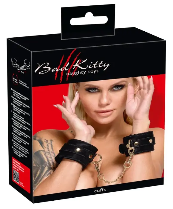 Bad Kitty бархатные наручники – чёрные