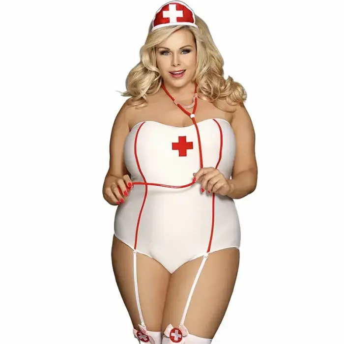 Subblime Nurse-Inspired Teddy Costume – L/XL – White & Red