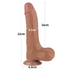 Sliding Skin divkārtu dildo – 21.5 cm (8.5″) – Brūns — Foto 2