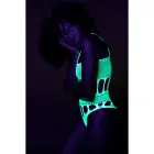 OUCH! Bodijs ar grieķu stila kakla izgriezumu – neona zaļš – One Size Foto 7