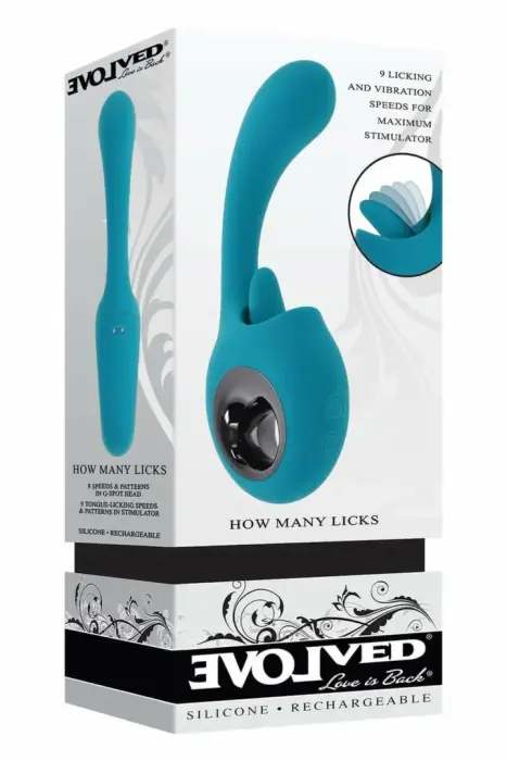 EVOLVED HOW MANY LICKS uzlādējams silikona intīmais aparāts – 17.8 cm (7″) – violets