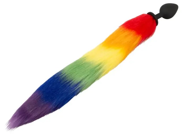 Fluffy Tail Rainbow dildo – 42 cm – Multicolored Photo