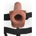 Fetish Fantasy Series 7 Hollow System Dark nuotoliniu būdu valdomas strap-on dildo – 20 cm (8″) – juodas — Nuotrauka 4